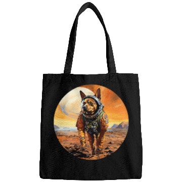 Discover Miniature Pinscher Mars Funny Dog Astronaut Bags