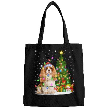 Discover xmass Tree Santa Cavalier King Charles Spaniel Dog Christmas Bags