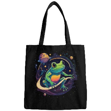 Discover Outer Space Frog on Galaxy Astronaut Frog Bags