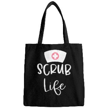 Discover Funny Scrub Life RN nurses Practitioner Nursing Student Bags