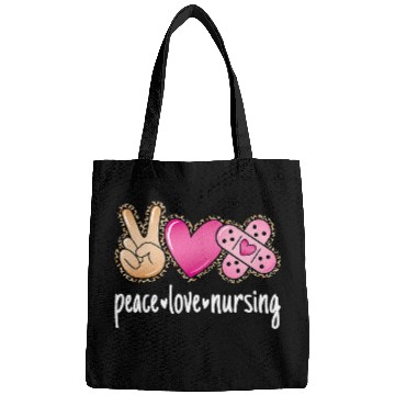 Discover Peace Love Nursing Leopard Print Cute nurses Bags