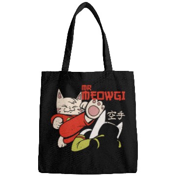 Discover Funny Mr Meowgi Karate Cat Meow design Bags
