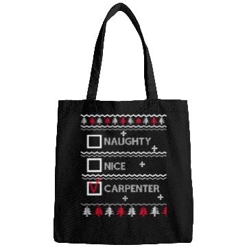 Discover Naughty Nice Carpenter Checked Festive Ugly Christmas Bags