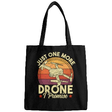 Discover Retro Sunset Funny Drone Pilot Quadcopter Drone Lover Bags