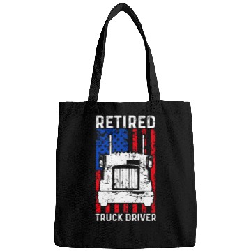 Discover Retired Truck Driver US Flag Trucker Retirement 1 Bags