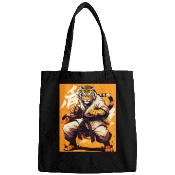 Discover Karate King Graphic With a Tiger Karate Warrior Design Bags
