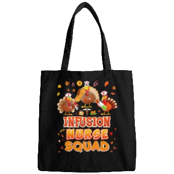 Discover infusion nurses squad turkey thanksgiving grateful fall leaf Bags