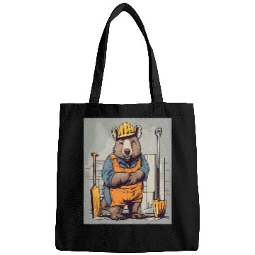 Discover Wombat Construction Foreman Building Site Animal Design Bags
