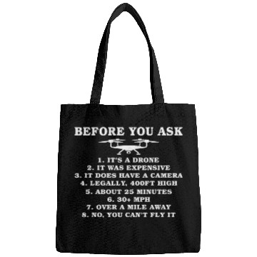 Discover Before you ask funny Drone Pilot Bags