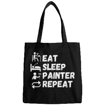 Discover Eat Sleep Painter Repeat Funny Daily Routine Lifestyle Bags