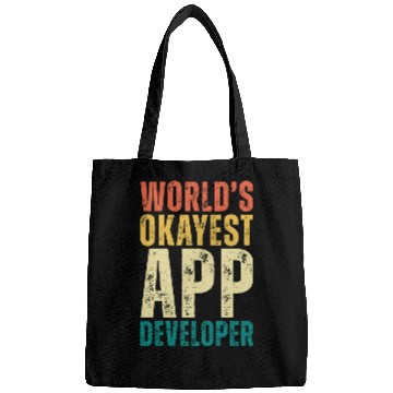 Discover Retro Worlds Okayest App Developer Funny Programmer Bags