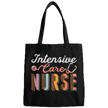 Discover Intensive Care nurses ICU Stethoscope Leopard Cheetah Print Bags