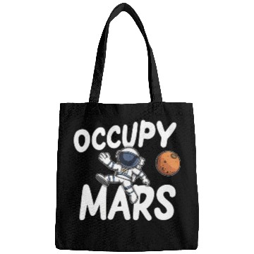 Discover Occupy Mars Astronaut Space Explorer Astronomy Lover Bags