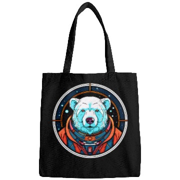 Discover Polar Bear in Space Funny Galaxy Astronaut Animals Bags