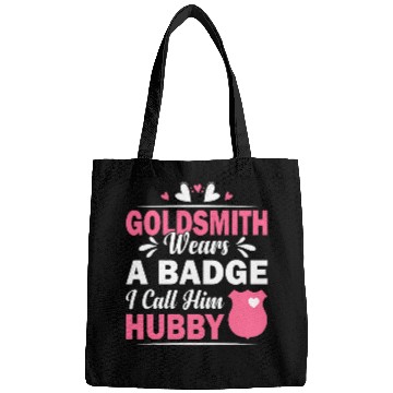 Discover Goldsmith Wears A Badge I Call Him Hubby Funny Couple Bags
