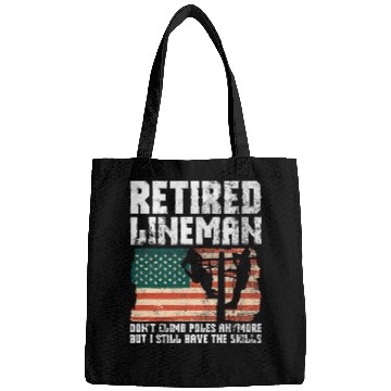 Discover Retired Lineman Design For Patriotic Lineworker Bags