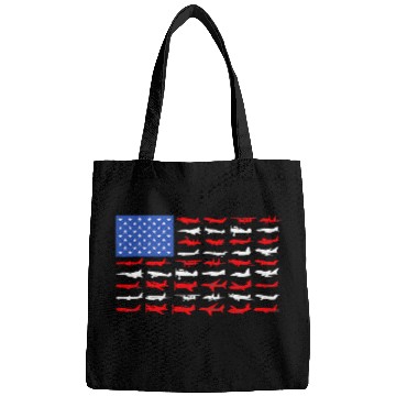 Discover Pilot Airplane American Flag Plane Aviation Bags