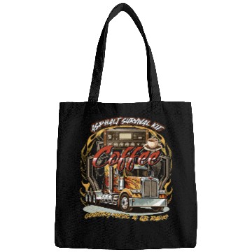 Discover Asphalt Survival Coffee Country Music CB Radio Trucker Funny Bags