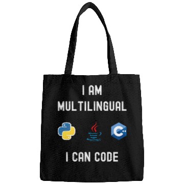 Discover Funny Nerdy I am Multilingual I Code Computer Programmer Bags