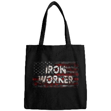 Discover Distressed Iron Worker Gift For American Welders Bags