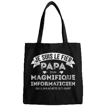 Discover Humor computer scientist man gift dad son computer tee Bags
