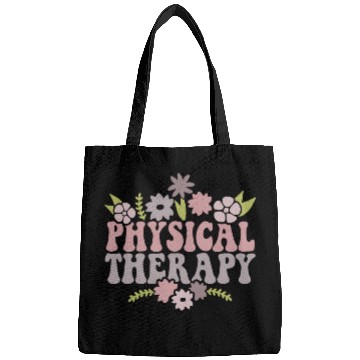Discover Retro Groovy Physical Therapy Funny Physical Therapist pt Bags