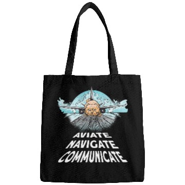 Discover Pilot Aviate Navigate Communicate Cat Plane Bags