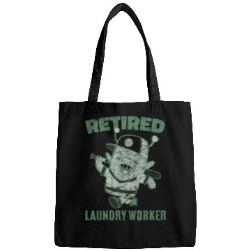 Discover Funny Retirement Design Monster with baseball bat Bags