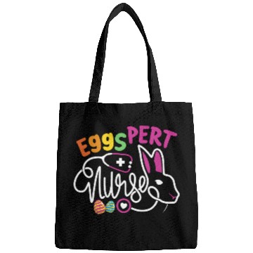 Discover Eggspert nurses Easter Bunny NP Funny RN Easter Day Nursing Bags