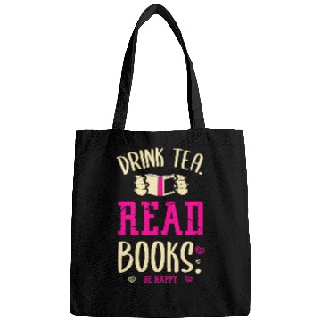 Discover Drink Tea Read Books Be Happy Reading Librarian Student Book Bags