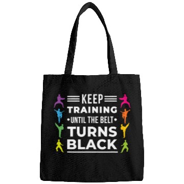 Discover Karate Training Black Belt Funny Saying Bags