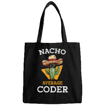 Discover Nacho Average Coder Mexican Software Programmer Funny Joke Bags