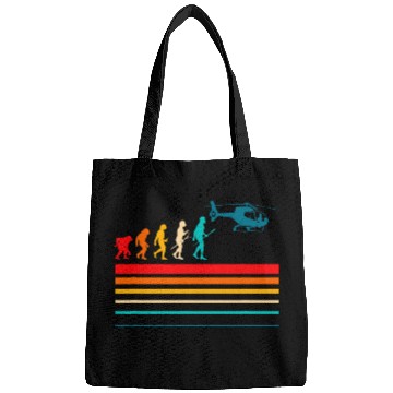 Discover Helicopter Evolution Helicopter Pilot Rotorcraft Retro Bags
