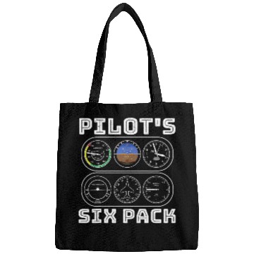 Discover Pilot Flight Airplane Six Pack Aviation Fun Humor Bags