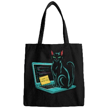 Discover Cat I Work On Computers Coding Geek Design Bags