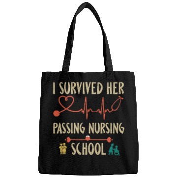 Discover Funny nurses Retro I Survived Her Passing Nursing School 2 Bags