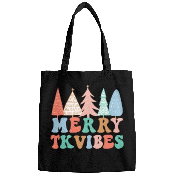 Discover Merry TK Vibes TK Teacher Team TK Squad Crew Christmas Tree Bags