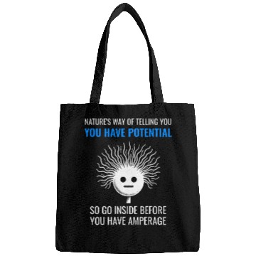 Discover Electricity Amperage Pun Science Buffs Physics Teacher Quote Bags