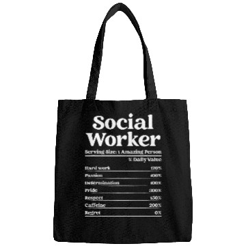 Discover Funny Student Graduation MSW Social Worker Nutrition Facts Bags