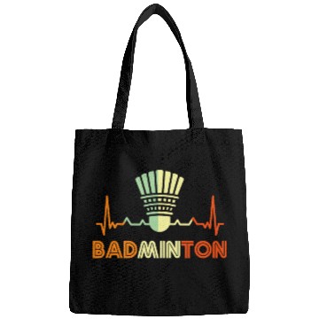 Discover Badminton Heartbeat Retro Style 70s 80s Badminton Player Bags