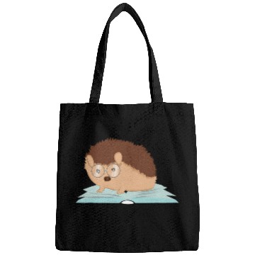 Discover Hedgehog Funny Adorable Book Nerd Bookworm Student Bags