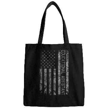 Discover American Flag Job Title Worker Funny Educational Assistant Bags