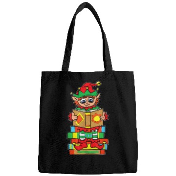 Discover Elf Reading Book Lover Christmas Pajama Bookworms Reader Bags