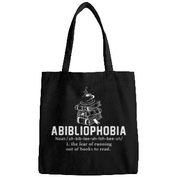 Discover Abibliophobia Funny Book Lover Reading Teacher Librarian Bags