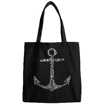 Discover halloween bones boat anchor pirate Bags