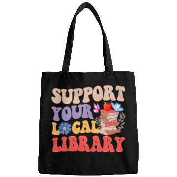 Discover Groovy Support Your Local Library Book Reader Lover Bookworm Bags