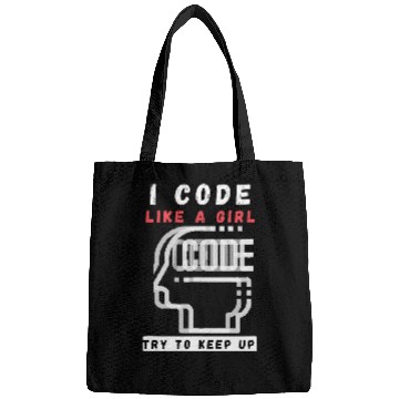 Discover I Code Like a Girl Programmer Tee Bags