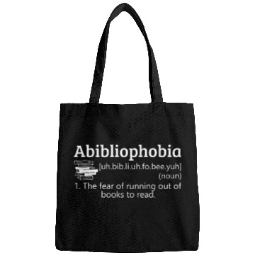 Discover Abibliophobia Definition Funny Book Lovers Bookworm Reader Bags