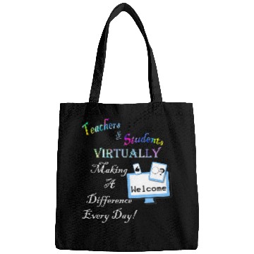 Discover Teaching Inspirational Virtual School Quote Teachers Bags