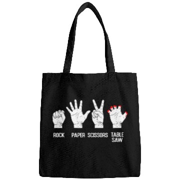 Discover Rock Paper Scissors Saw Table Funny Woodworker Bags